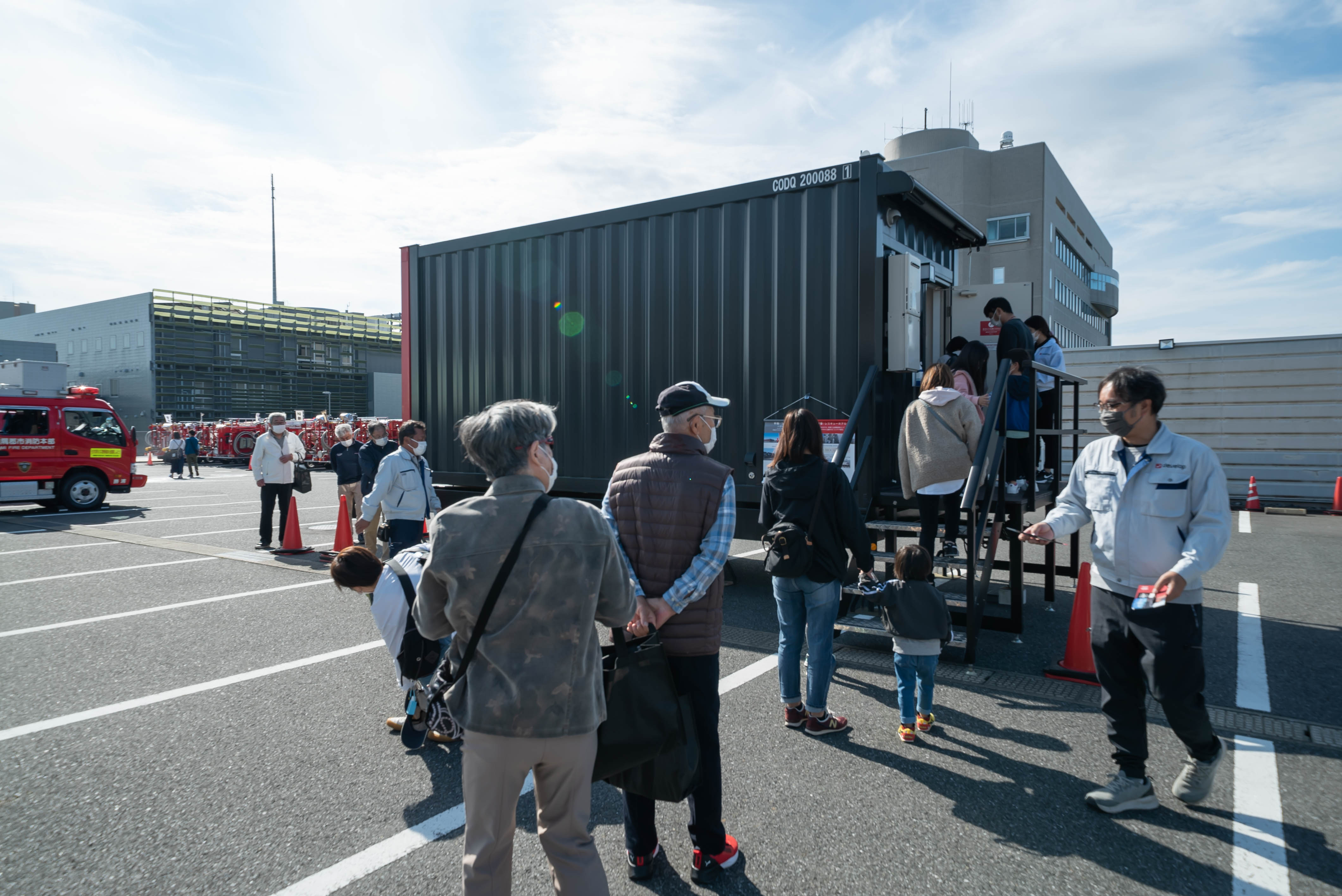 津波避難訓練の様子